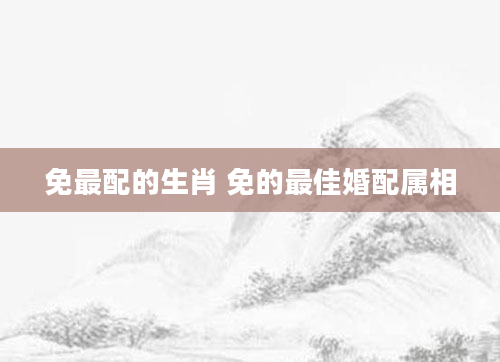 免最配的生肖 免的最佳婚配属相