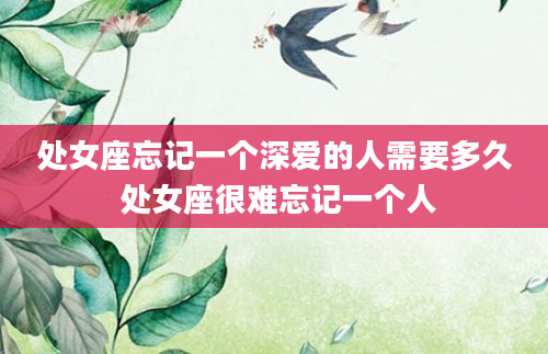 处女座忘记一个深爱的人需要多久 处女座很难忘记一个人
