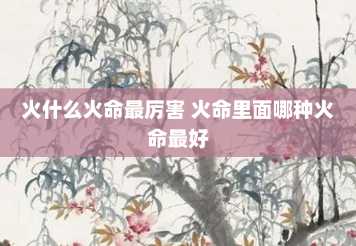 火什么火命最厉害 火命里面哪种火命最好