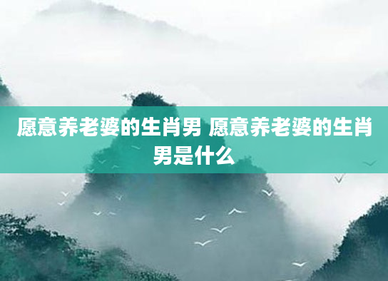 愿意养老婆的生肖男 愿意养老婆的生肖男是什么