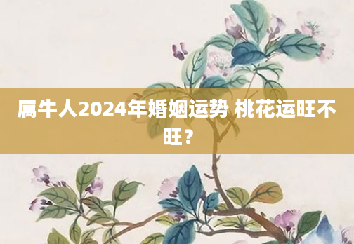 属牛人2024年婚姻运势 桃花运旺不旺？