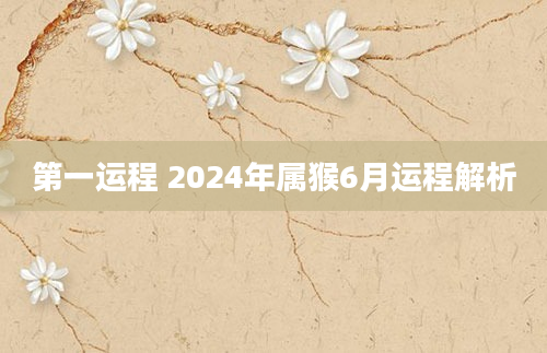 第一运程 2024年属猴6月运程解析