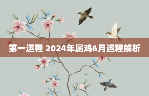 第一运程 2024年属鸡6月运程解析