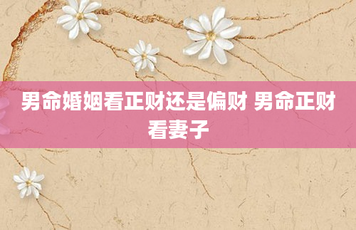 男命婚姻看正财还是偏财 男命正财看妻子