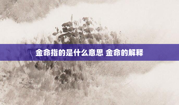 金命指的是什么意思 金命的解释