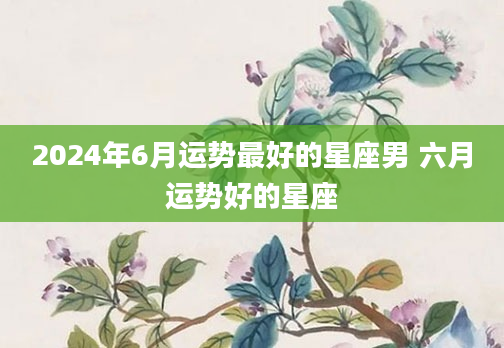 2024年6月运势最好的星座男 六月运势好的星座