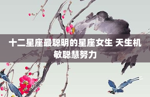 十二星座最聪明的星座女生 天生机敏聪慧努力