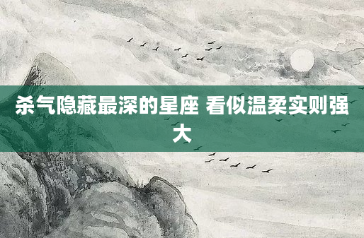 杀气隐藏最深的星座 看似温柔实则强大