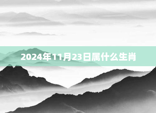 2024年11月23日属什么生肖