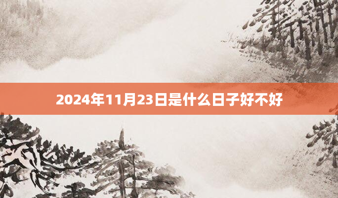 2024年11月23日是什么日子好不好