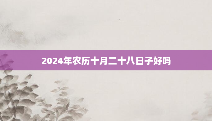 2024年农历十月二十八日子好吗