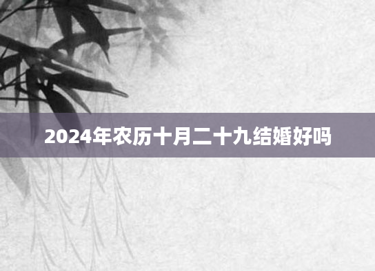 2024年农历十月二十九结婚好吗