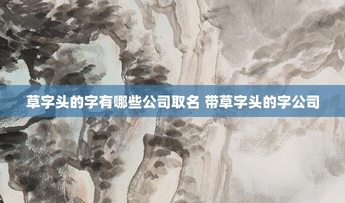 草字头的字有哪些公司取名 带草字头的字公司