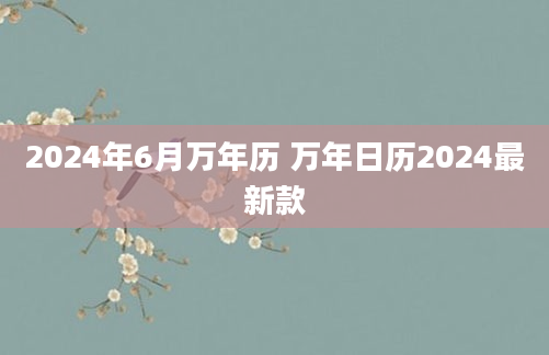 2024年6月万年历 万年日历2024最新款