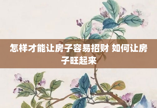 怎样才能让房子容易招财 如何让房子旺起来