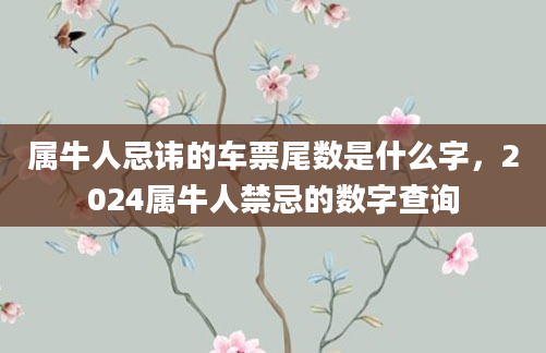 属牛人忌讳的车票尾数是什么字，2024属牛人禁忌的数字查询