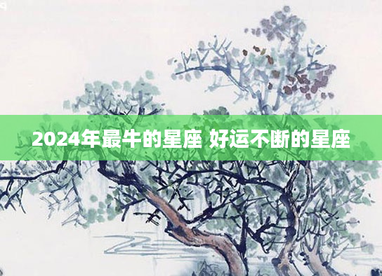 2024年最牛的星座 好运不断的星座