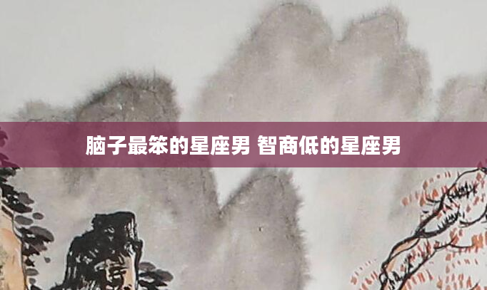 脑子最笨的星座男 智商低的星座男