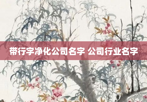带行字净化公司名字 公司行业名字