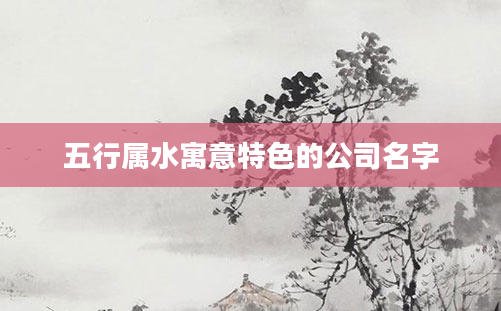 五行属水寓意特色的公司名字