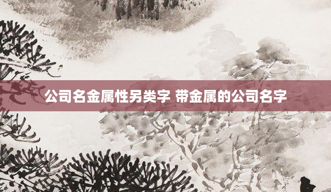 公司名金属性另类字 带金属的公司名字
