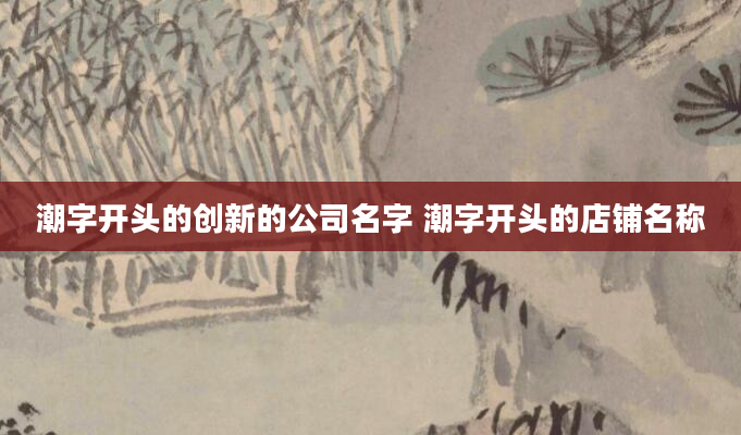 潮字开头的创新的公司名字 潮字开头的店铺名称