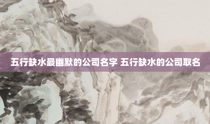 五行缺水最幽默的公司名字 五行缺水的公司取名