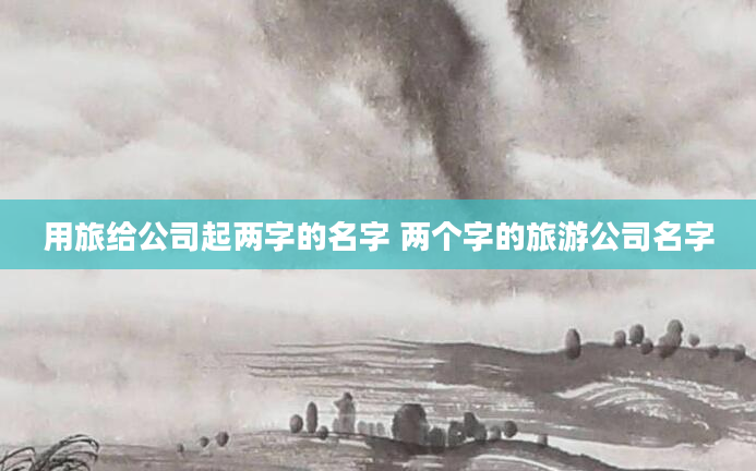 用旅给公司起两字的名字 两个字的旅游公司名字