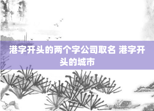 港字开头的两个字公司取名 港字开头的城市