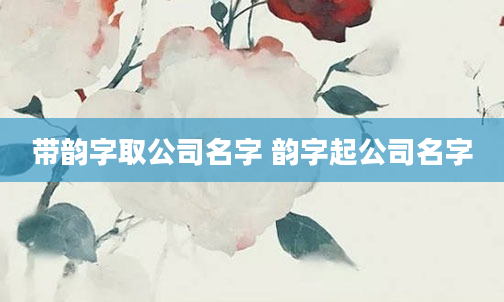 带韵字取公司名字 韵字起公司名字