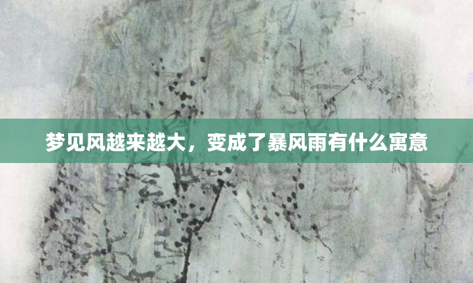 梦见风越来越大，变成了暴风雨有什么寓意