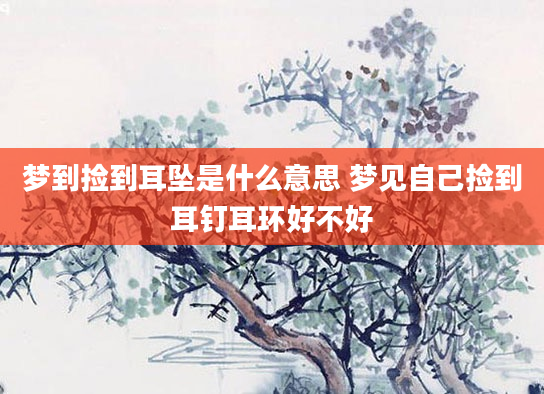 梦到捡到耳坠是什么意思 梦见自己捡到耳钉耳环好不好