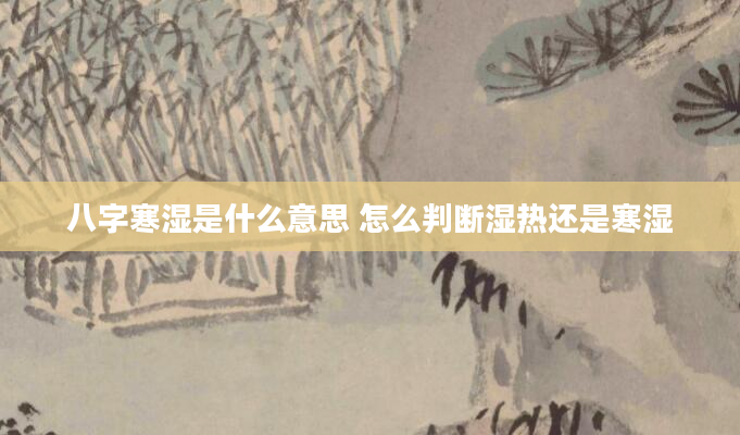 八字寒湿是什么意思 怎么判断湿热还是寒湿