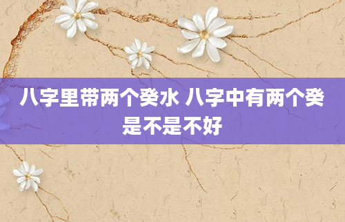 八字里带两个癸水 八字中有两个癸是不是不好