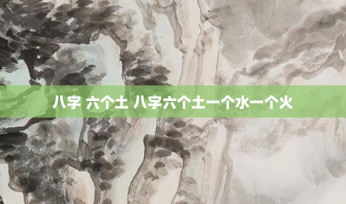 八字 六个土 八字六个土一个水一个火