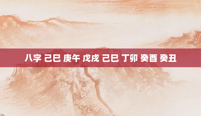 八字 己巳 庚午 戊戌 己巳 丁卯 癸酉 癸丑