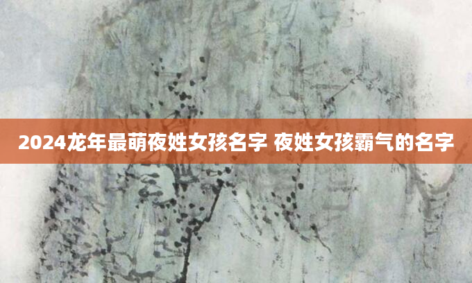 2024龙年最萌夜姓女孩名字 夜姓女孩霸气的名字