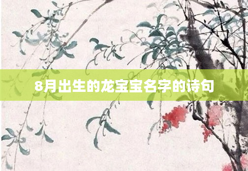 8月出生的龙宝宝名字的诗句