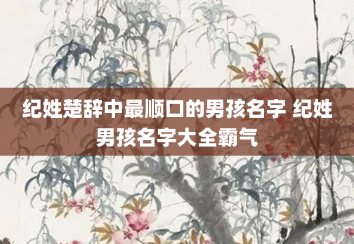 纪姓楚辞中最顺口的男孩名字 纪姓男孩名字大全霸气