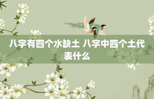 八字有四个水缺土 八字中四个土代表什么