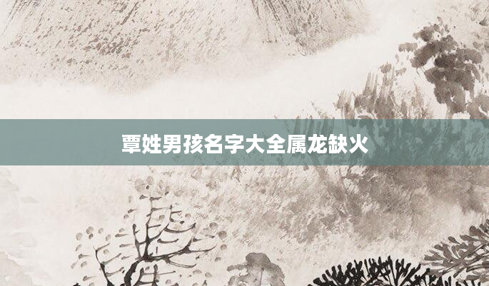 覃姓男孩名字大全属龙缺火