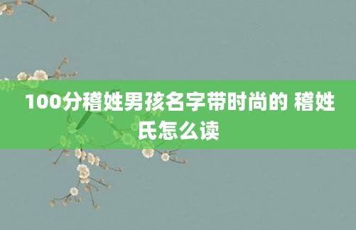 100分稽姓男孩名字带时尚的 稽姓氏怎么读