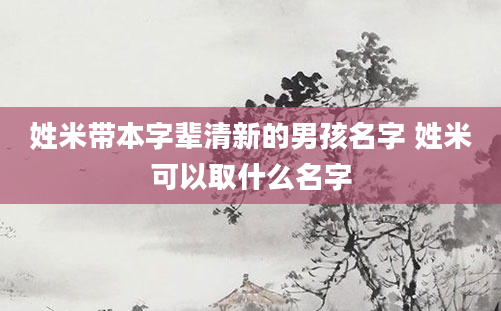 姓米带本字辈清新的男孩名字 姓米可以取什么名字