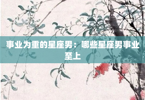 事业为重的星座男：哪些星座男事业至上