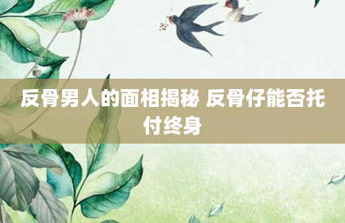 反骨男人的面相揭秘 反骨仔能否托付终身