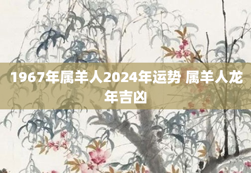 1967年属羊人2024年运势 属羊人龙年吉凶
