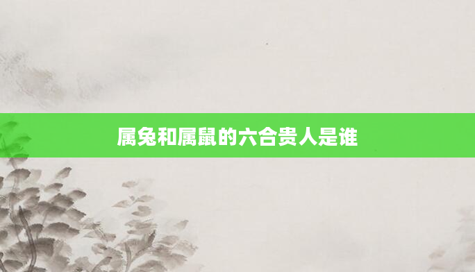 属兔和属鼠的六合贵人是谁