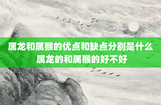 属龙和属猴的优点和缺点分别是什么 属龙的和属猴的好不好
