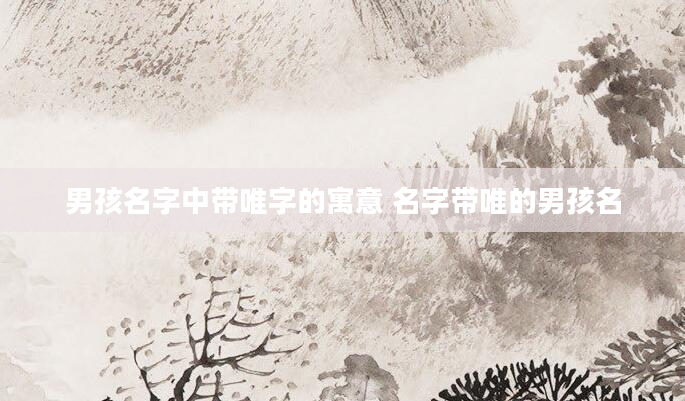 男孩名字中带唯字的寓意 名字带唯的男孩名