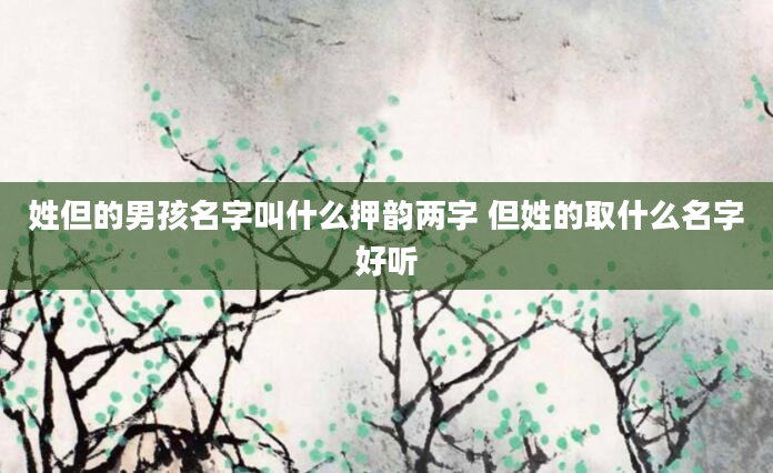 姓但的男孩名字叫什么押韵两字 但姓的取什么名字好听